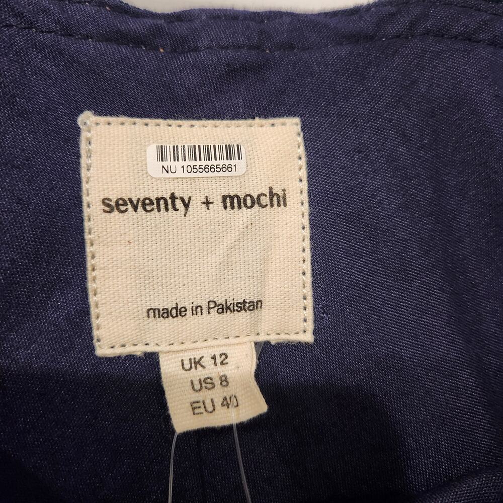 Anthropologie Seventy + Mochi Elodie Ruffle strap denim overalls size 8 - Picture 8 of 11